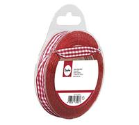 Rayher Nastro Quadri, Rosso, 9,5Mm, Rot. 10M, 5540818