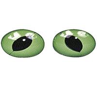Rayher Occhi di Gatto, Verde/Nero 10 Mm Ø, da Applicare Busta 10 Pz, 8902700