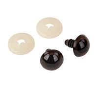 Rayher Occhi di Sicurezza di Plastica, 12Mm Ø, Marrone Scuro, 12 Mm Ø, con Vetro Sottofondo, Bus.Blis. 10Pz, 8911105