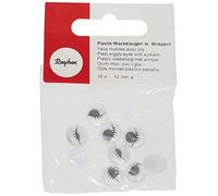Rayher Occhi MOV. con Ciglie Ø10Mm, Nero, da Incollare, Busta 10 Pezzi, 8960701