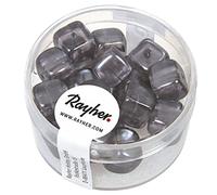Rayher Perla Vetro-Dado, Antracite, 8X9 Mm, Scatolina 18 Pz, 14464572
