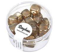 Rayher Perla Vetro-Dado, Marrone Taupe, 8X9 Mm, Scatolina 18 Pz, 14464535