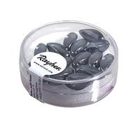 Rayher Perla Vetro-Goccia, Antracite, 6X12 Mm, Scatolina 15 Pz, 14462572