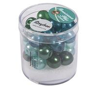 Rayher Perle Cerate Vetro Rinascim., Semitrasp., Misto Verde, 10 Mm, C.Foro Grande, Scat.32 Pz, 14475000