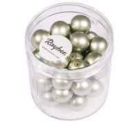 Rayher Perle Cerate Vetro Rinascimentali, 10Mm, Argento Olive, Scatolina 35Pz, 14449606