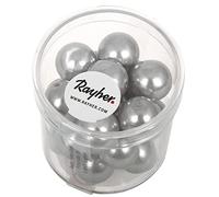 Rayher Perle Cerate Vetro Rinascimentali, 12Mm, Argento Grigio, Scatolina 21Pz, 14404561
