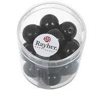 Rayher Perle Cerate Vetro Rinascimentali, 12Mm, Nero, Scatolina 21Pz, 14404576
