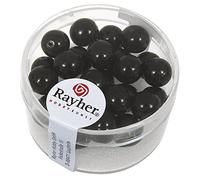 Rayher Perle Cerate Vetro Rinascimentali, 8Mm Ø, Nero, Scatolina 25Pz, 14402576
