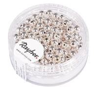 Rayher Perle di Plastica Tonde, 4 Mm Ø, Argento, Scatola 150 Pz, 1630222