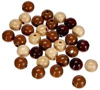 Rayher Perle Legno Miste Fsc 100%, 12Mm Ø, Marrone tonalità, Busta 32Pz, 1253600