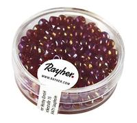 Rayher Perline, 4 Mm Ø, con Foro Argentato, Rosso Vino, Scatola 17 G, 1430019