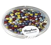 Rayher Perline Vetro, 2,6 Mm Ø, Madrep., Assortiti, Non Lavabile, Scatolina 17G, 1406849
