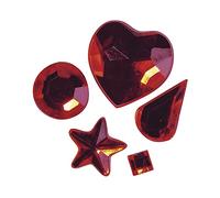 Rayher Pietre Strass-Acriliche da Incollare, Rosso, 3-12 Mm, 5 Tipi, Bus.Blis. 58Pz, 1522218