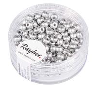 Rayher Rocailles, 4Mm Ø, Argento Opaco, Scatolina 150Pz, 14842606