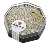 Rayher Rocailles-Delica, 1,6 Mm Ø, Argento, 4G, Metallizzate, Scat., 14760606