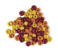 Rayher Rondella Vetro, Opaco, TON.Rosso-Giallo, Ø 6 Mm, Scatolina 55G, 1441500