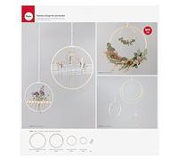 Rayher Set Anelli bambù con Cordoncino, 12-30cm, Naturale, 5 Parti, Bus Blis 1 Set, 64505505