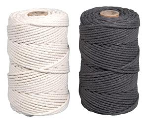 Rayher Set Filo macramè, 2.2 mm Diametro, Grigio Ardesia, 2 x Ca. 200 g, 2 Rocchetti a 70 m, 44000562