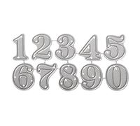 Rayher Set Fustelle Acciaio Cifre da 0 a 9, Cifre Piccole Dimensioni da 0,8cm 1,9cm in un Set da 10 Pezzi