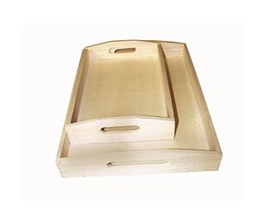 Rayher set vassoi in legno, rettangolare, 2 pezzi, 30x20 cm e 39x28 cm, per decorazioni, rettangolare, legno naturale, da decorare e colorare, 6208400