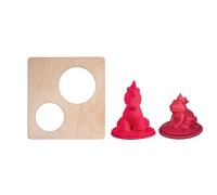 Rayher stampi in lattice, stampo integrale, set Il mondo delle fiabe, 2 stampi re ranocchio + unicorno, 1 portastampo, stampi da colare con calcestruzzo-creativo, Raysin, sapone-creativo