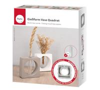 Rayher Stampo silicone vaso quadrato con cerchi, 11x3,7x11cm, p. provetta vetro e.candela, 36134000