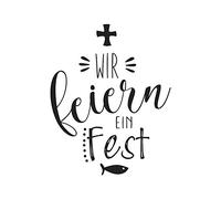Rayher Stempel WIR Feiern Ein Fest, 6x7cm Timbro Wir Feiern Ein Fest, 6 x 7 cm, Legno, Marrone, 6 x 6 x 2.6 cm