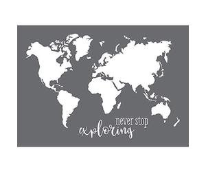 Rayher stencil, motivo mappamondo, per serigrafia, con racla, autoadesivo, riutilizzabile, dimensione A3, 45106000