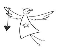 Rayher timbro in legno, 6 x 7 cm