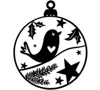 Rayher Timbro Sfera di Natale, Gomma Argento, Colori Misti, 6x7cm