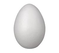 Rayher Uovo Di Polistirolo, 2 Pezzi, Suddiviso In 2 Semi Gusci, Altezza 15 Cm, Bianco, Da Riempire, Colorare E Decorare, Uovo Di Pasqua, 3304000