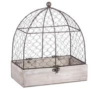 Rayher voliera gabbia per uccelli deco vintage 25 x 14 x 29 cm con base in legno