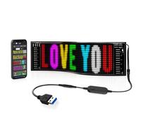 RAYHOME Segnali LED pubblicitari luminosi a scorrimento, USB flessibile da 5 V, LED per auto, controllo tramite app, controllo tramite app Bluetooth, motivo testo personalizzato, animazione, display