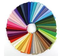 RayLineDo 50 Different Color Pieces Linen Cotton Fabric Solid Color Bundle Patchwork Squares Of 10*10cm by RayLineDo