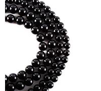 RayLineDo® - Perline rotonde in onice naturale, 8 mm, 45 pezzi, colore: Nero