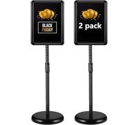 RayLove Espositore formato DIN A4, supporto per poster con cornice, girevole con facile cambio dei contenuti, per matrimoni, spettacoli, display/pubblicità/vendita (nero, AN-A4-1)