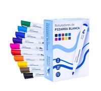 Raylu Paper 10 Pennarelli per Lavagna Bianca Cancellabile Assortiti, Punta Tonda 3 mm, Cancellazione a Secco, Atossici, per Lavagna Bianca e Lavagna Magnetica (Assortiti, 10 pezzi)