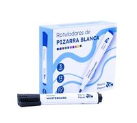 Raylu Paper 12 Pennarelli per Lavagna Bianca Cancellabile Neri, Punta Tonda 3 mm, Cancellazione a Secco, Atossici, per Lavagna Bianca e Lavagna Magnetica (Nero, 12 pezzi)