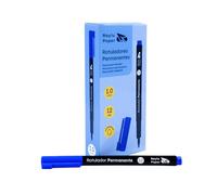 Raylu Paper 12 Pennarelli Permanenti a Punta Fine, 1mm, Pennarello Permanente Blu ad Asciugatura Rapida, Resistente all'Acqua e Allo Sbiadimento, per Ufficio e Scuola (Blu, 1 mm)