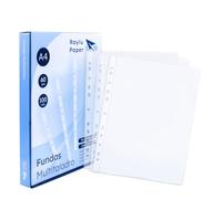 RAYLU PAPER - Buste Perforate Trasparenti A4, 100 Pezzi, Buste Trasparenti per Documenti, Sacchetti in Plastica con Foratura Universale e Apertura Superiore (Pelle d'Arancia, A4-60 micron)