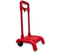 RAYLU PAPER - Carrello porta zaini scuola pieghevole, leggero e resistente con ruote in gomma e maniglia estraibile, carrello per zaini scolastici dimensioni 86 x 27 x 26 cm (Rosso)