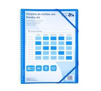 Raylu Paper® - Cartella classificatrice con anelli trasparenti A4 da 90 micron e busta con chiusura adesiva, coperchio personalizzabile. Cartella di buste 100% biodegradabile (20 custodie, blu)
