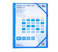 Raylu Paper® - Cartella classificatrice con anelli trasparenti A4 da 90 micron e busta con chiusura adesiva, coperchio personalizzabile. Cartella di buste 100% biodegradabile (30 custodie, blu)
