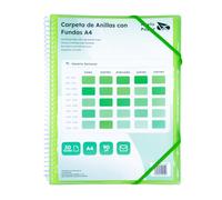 Raylu Paper® - Cartella classificatrice con anelli trasparenti A4 da 90 micron e busta con chiusura adesiva, coperchio personalizzabile. Cartella di buste 100% biodegradabile (30 custodie, verde)