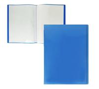 RAYLU PAPER - Cartella con buste trasparenti formato A4, realizzata in polipropilene 100% biodegradabile, 60 buste trasparenti per documenti a casa e in ufficio (A4, 60 custodie, blu)