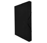 Raylu Paper - Cartella progetti opaca formato A4 con dorso da 3 cm, cartella in cartone resistente e chiusura con gomme per progetti scolastici o ufficio, Raccoglitore formato 34 x 24 cm (nero)
