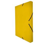 Raylu Paper - Cartella progetti opaca formato A4 con dorso da 3 cm, raccoglitore in cartone resistente e chiusura con gomme per progetti scolastici o ufficio, Raccoglitore formato 34 x 24 cm (giallo)