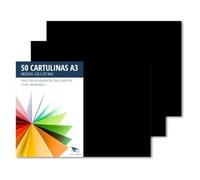 RAYLU PAPER - Cartoncini Colorati A3, 50 Pezzi Fogli Colorati 180g/m², 297 x 420 mm, Carta Colorata Proffesionale per l’ufficio e per l'artigianato (Nero)