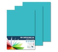 RAYLU PAPER - Cartoncini Colorati A4, 100 Pezzi Fogli Colorati 180g/m², 210 x 297 mm, Carta Colorata Proffesionale per l’ufficio e per l'artigianato (Turchese)