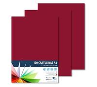 RAYLU PAPER - Cartoncini Colorati A4, 100 Pezzi Fogli Colorati 180g/m², 210 x 297 mm, Carta Colorata Proffesionale per l’ufficio e per l'artigianato (Granato)